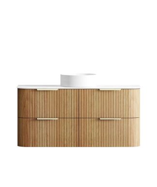 Havana Woodland Oak 1200 Curve Fluted Vanity
