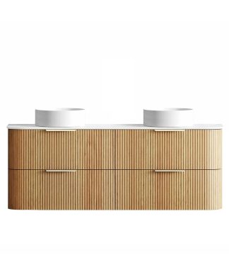 Havana Woodland Oak 1500 Curve Fluted Vanity