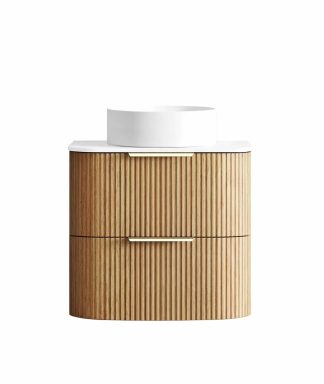 Havana Woodland Oak 600 Curve Fluted Vanity
