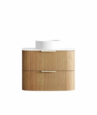 Havana Woodland Oak 750 Curve Fluted Vanity