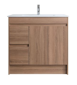 Kimba 900 Urban Oak Vanity Left Drawers