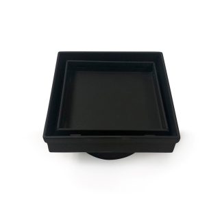 Radiant Square Tile Insert Floor Grate 50mm Matte Black