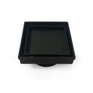Radiant Square Tile Insert Floor Grate 80mm Matte Black